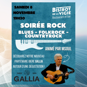 Soirée Rock avec M.SOUL au Bistrot de la Vigie à Ostwald le 8 novembre 2025 – concert live blues, folkrock et countryrock
