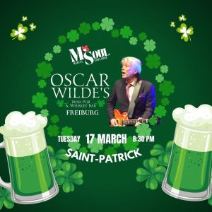M.SOUL en concert live pour la Saint-Patrick au Oscar Wilde Irish Pub à Freiburg dans la vieille ville